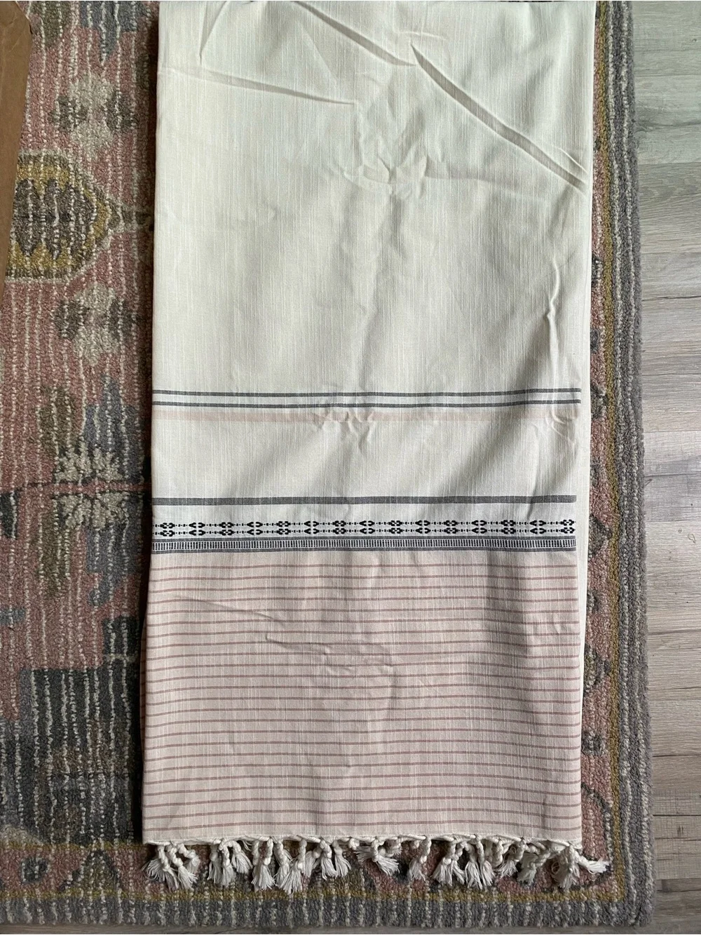 Hearth and Hand Cotton Shower Curtain Cream and Light Pink